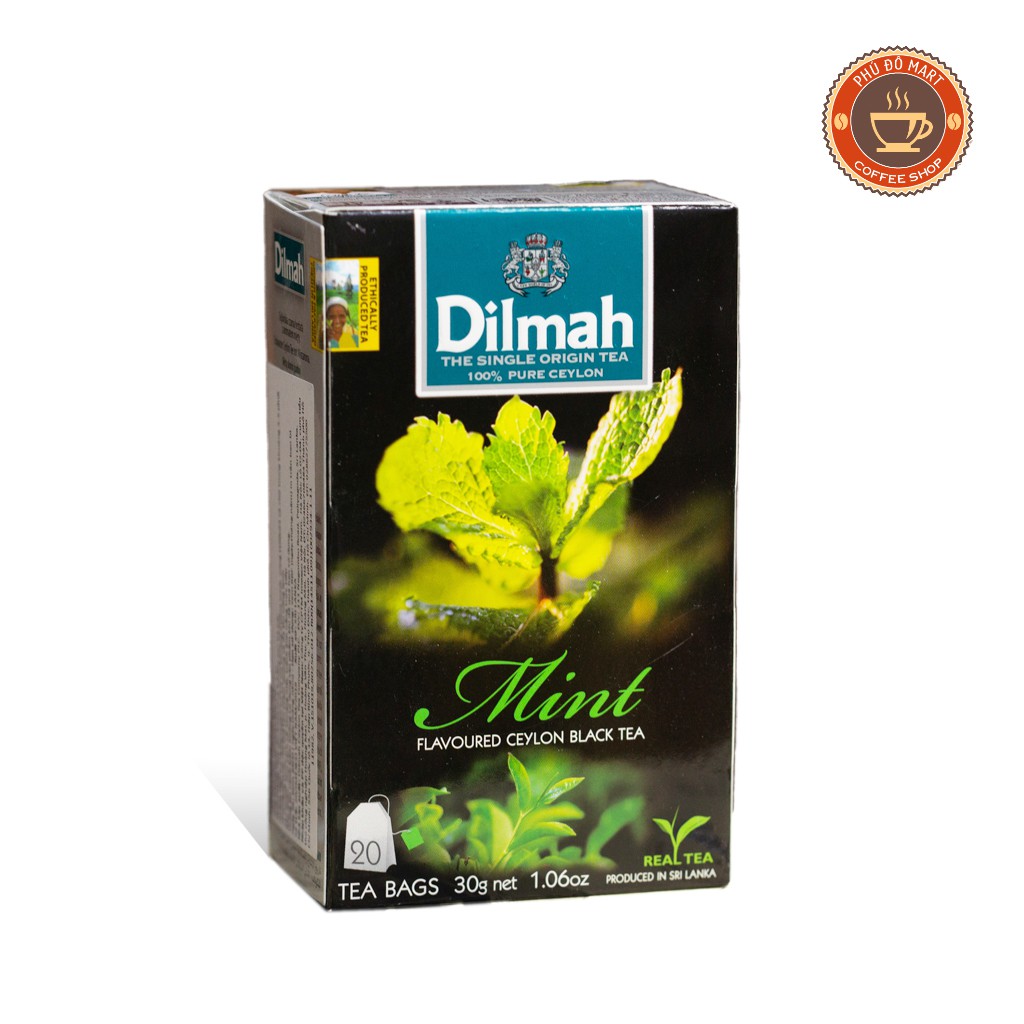 (COMBO 12 Hộp ) Trà Dilmah hương Dâu , Đào ,Bạc hà- hộp 20 túi lọc