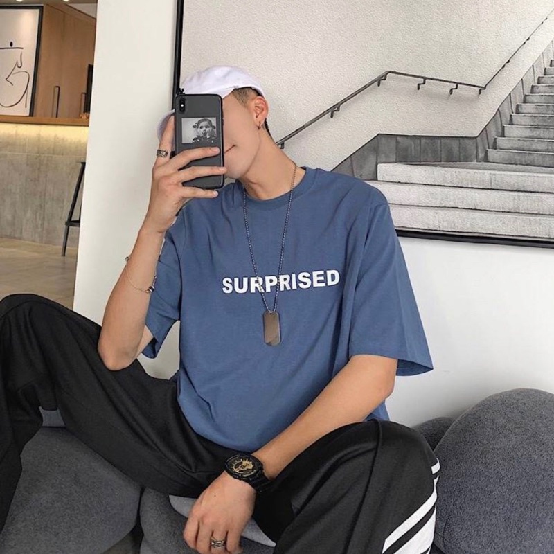 Áo thun phông nam nữ PINK tay lỡ form rộng SURPRISED Unisex