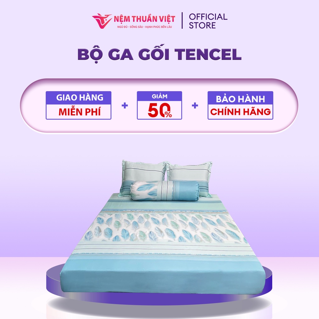 Bộ Ga Giường Tencel Thuần Việt Cao Cấp - Đa Dạng Họa Tiết