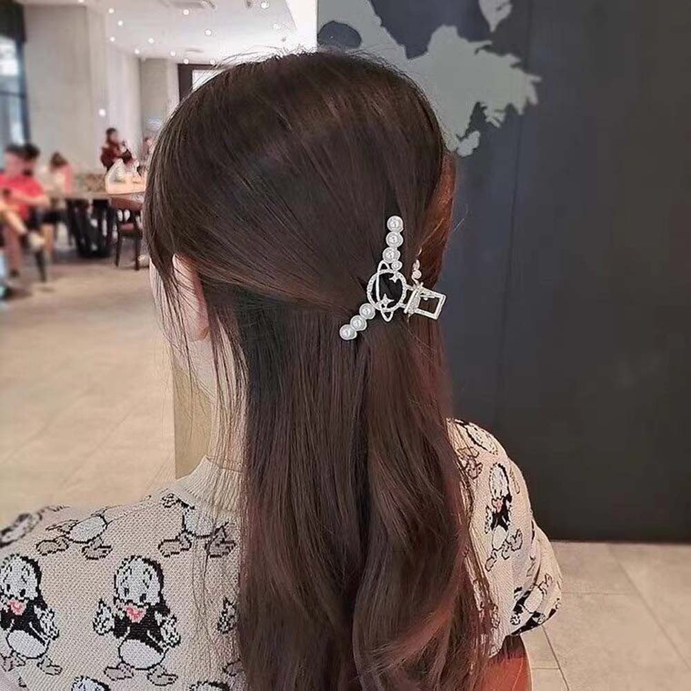 Kẹp Tóc Hình Mặt Trăng Đính Ngọc Trai Giả Thời Trang Cho Nữ