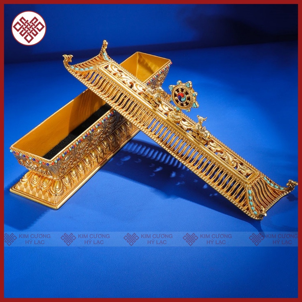 Lư Xông Trầm Bát Cát Tường - Đồ Thờ Cúng Mật Tông [Kim Cương Hỷ Lạc] Đồng