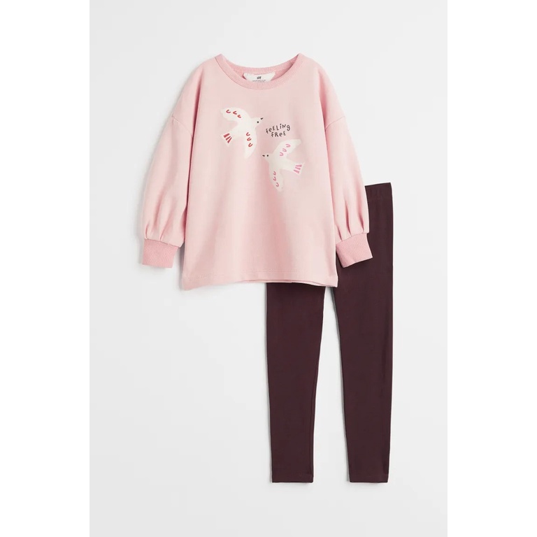 Set quần áo hồng bird ngựa HM H&M_hàng chính hãng authentic