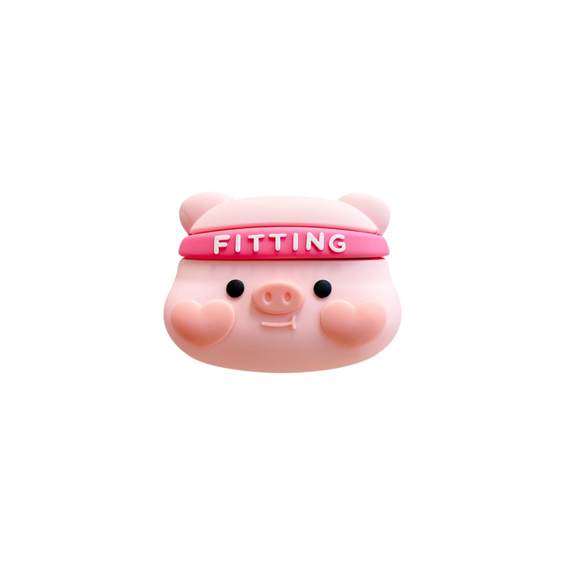 Vỏ Bảo Vệ Hộp Sạc Tai Nghe AirPods 1 / 2 / 3 Pro 2021 Hình Đầu Heo Hoạt Hình Dễ Thương