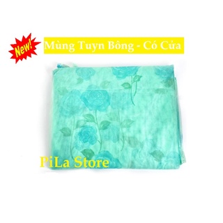 Mùng tuyn bông đẹp có cửa - tuyn bông loại 1