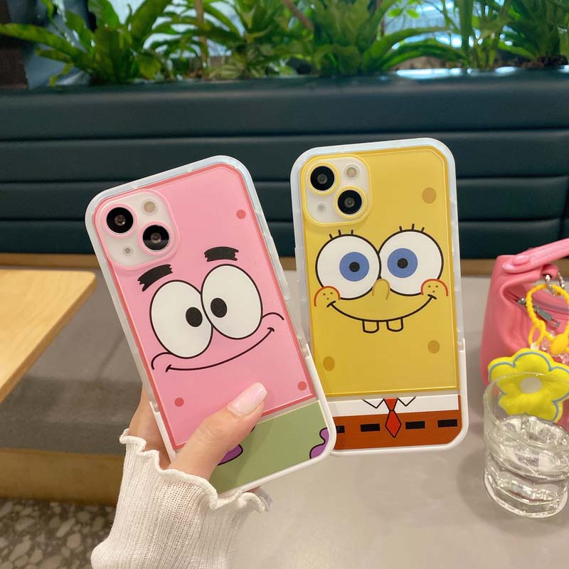 Ốp Điện Thoại TPU Mềm Có Giá Đỡ Hình Em Bé Màu Vàng Cho iPhone 13 12 11 Pro Promax 7 8 Plus X XR XSMax