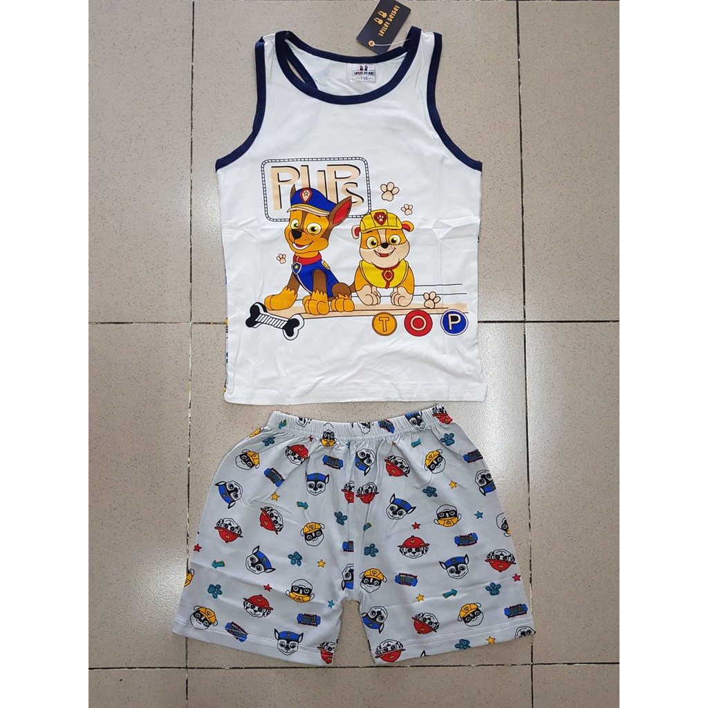 Bộ thun cotton lạnh mát rượi in paw patrol đội chó cứu hộ