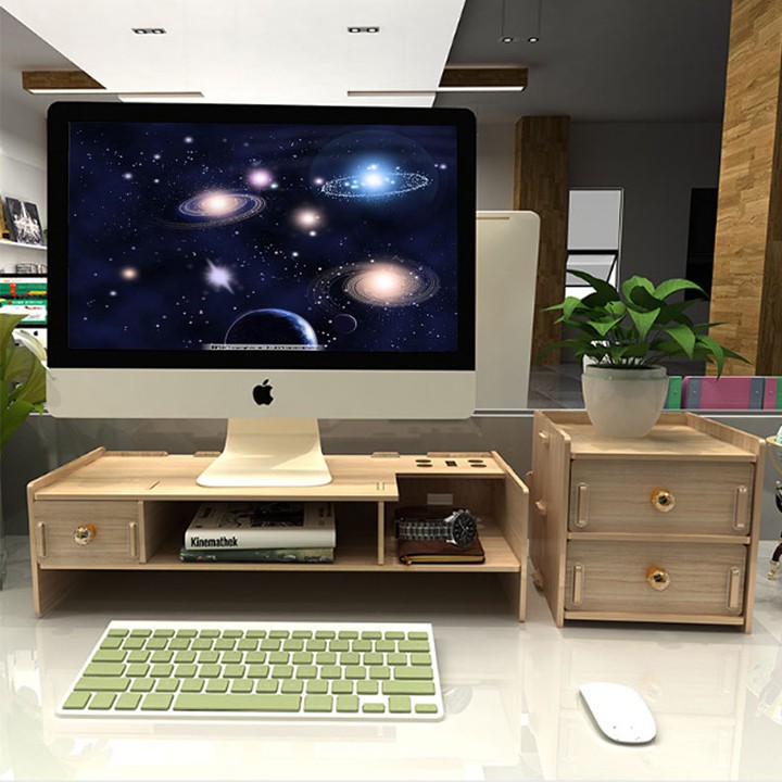 [Sales Khủng] Kệ Để Màn Hình Máy Tính Gỗ ép 5 lớp Tặng Kèm Hộp Để Bút 2 Tầng | BigBuy360 - bigbuy360.vn