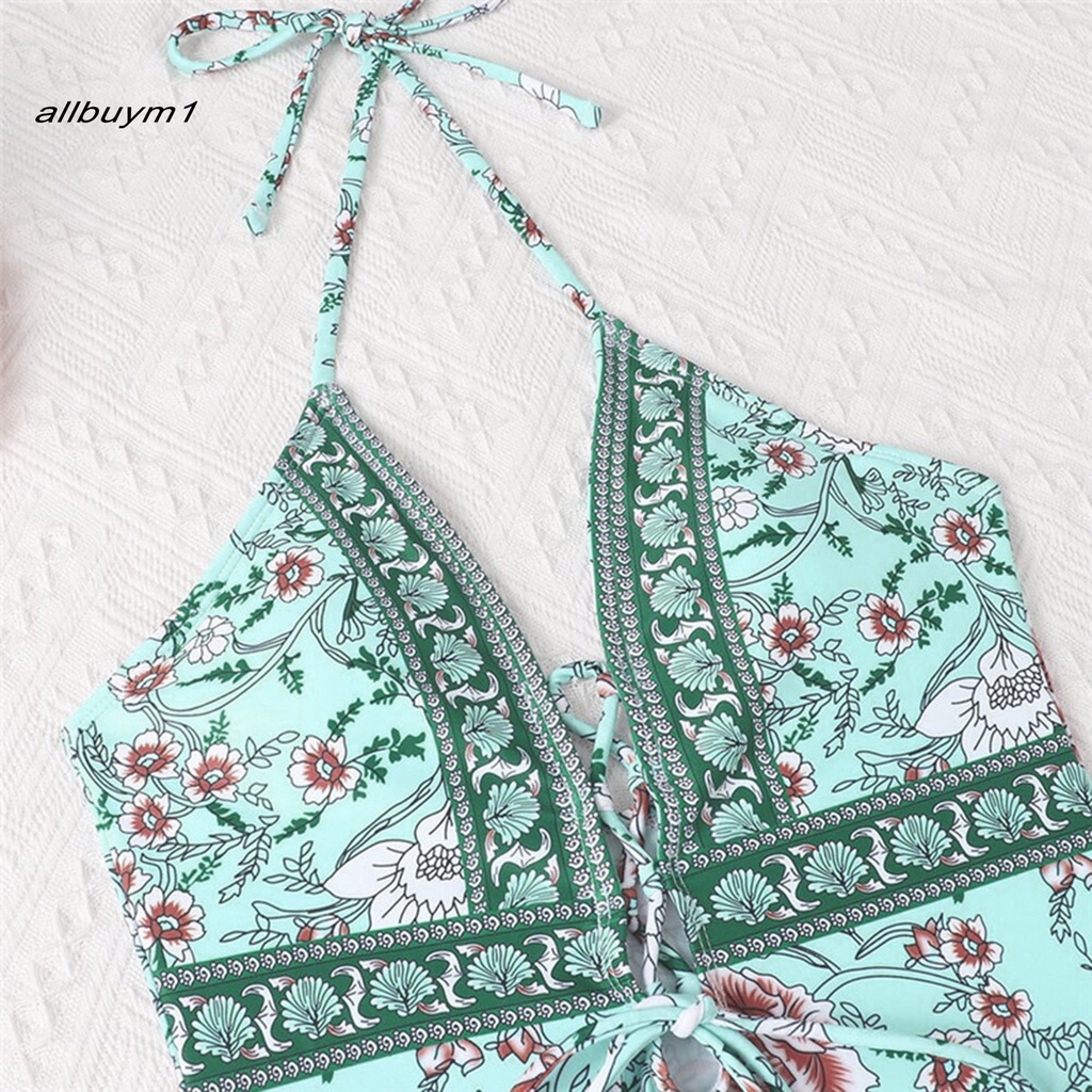 all  Bodysuit Women Bikini Off Shoulder Push Up Swimwear Tassels for Beach