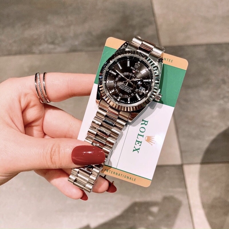 Đồng Hồ Nam Rolex 38mm Máy Nhật Dây Kim Loại Thép Không Gỉ Đúc Lịch Ngày Mới