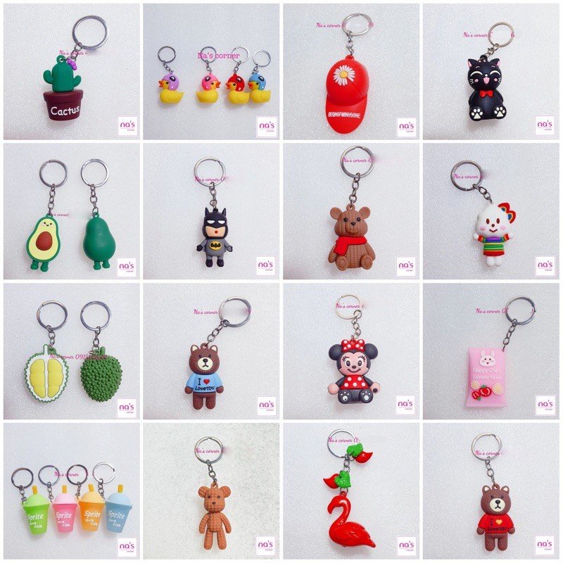 Móc khóa nhiều mẫu trái cây hình thú ngộ nghĩnh móc khoá cute