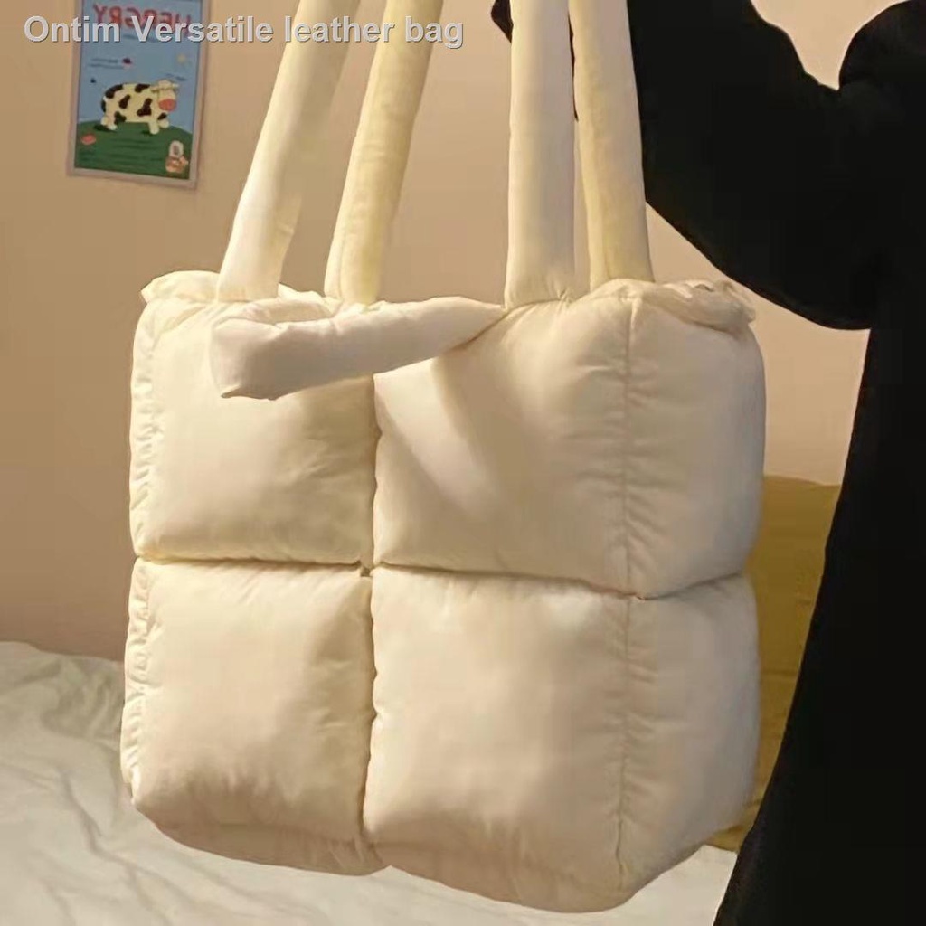 Túi tote đeo vai hình vuông bằng cotton mềm mại phong cách Âu Mỹ thời trang