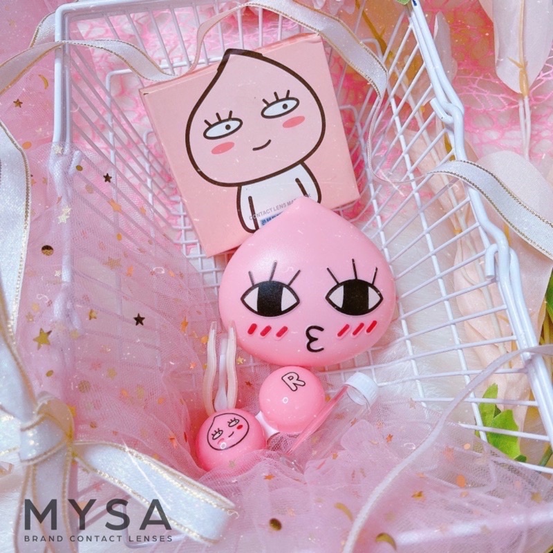 Khay gương đựng contact lens hình đào siêu cute 🍑