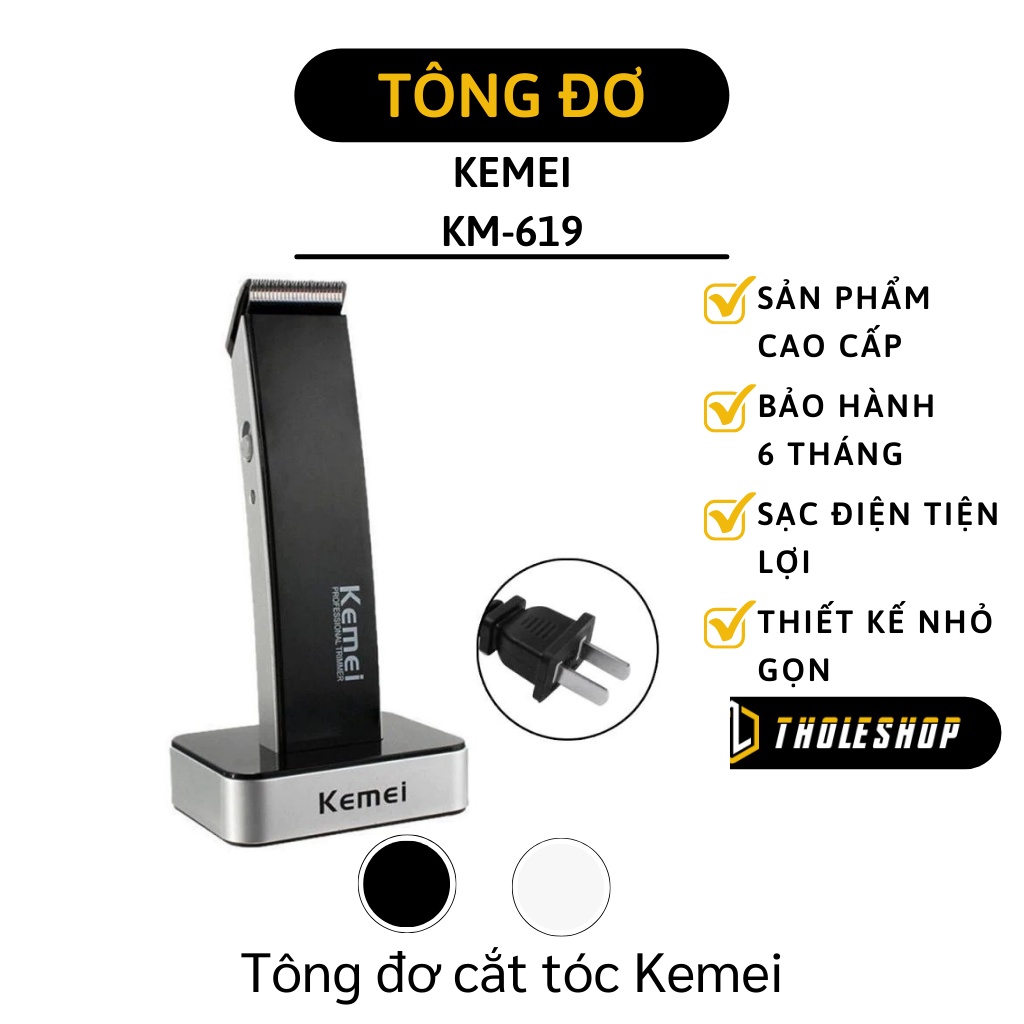 Tông Đơ Cắt Tóc - Máy Cắt Tóc Kemei KM-619 Có Nhiều Đầu Thay Thế Và Có Đế Sạc 4354