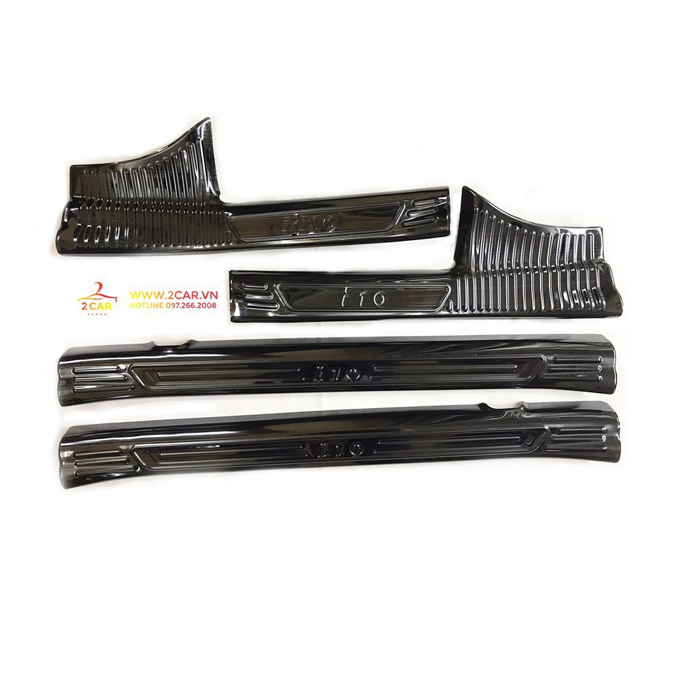 Ốp Bậc Chân Trong, Nẹp Bước Chân Trong Xe Hyundai i10 2014-2021 chất liệu Titan