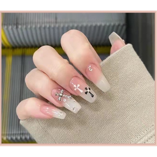 Móng tay giả móng giả nail giả đính đá kèm keo dài nhọn YOU.NAILS (Yz201-250)