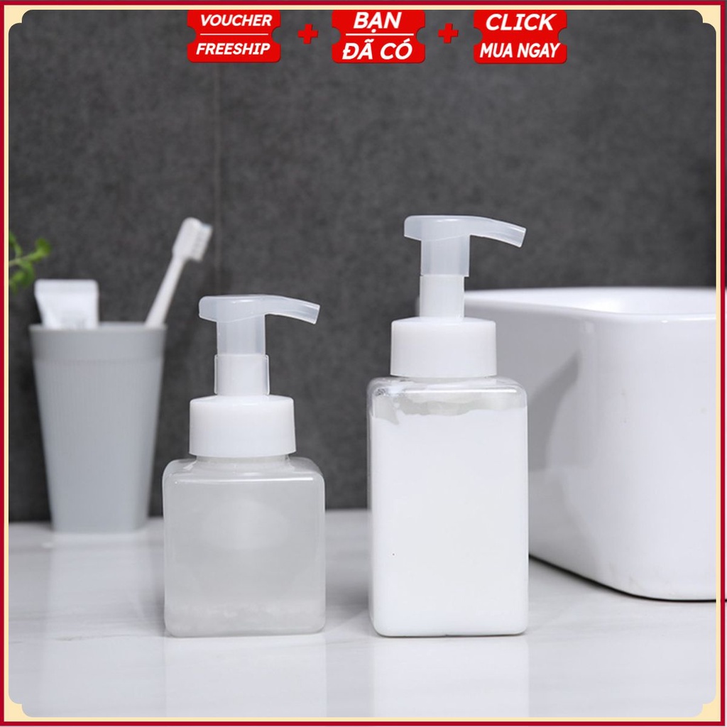 Bình Đựng Nước Rửa Tay - Sữa Tắm - Dầu Gội Gia Đình, Khách Sạn 250Ml / 400Ml - Kiểu Dáng Trang Nhã (Trong Suốt/Trắng)