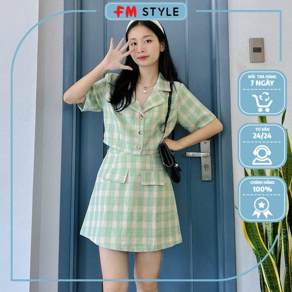 Set áo croptop kiểu vest kèm quần short fmstyle, áo vest nữ dáng ngắn phong cách Hàn Quốc | Fmstyle 