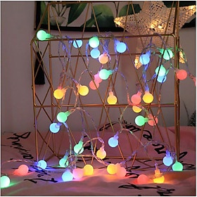 Dây Đèn Led BI 30 Bóng Tròn đục màu vàng, đơn màu 4.5M, Dây đèn led bi tiết kiệm điện, không sinh nhiệt, chế độ flas