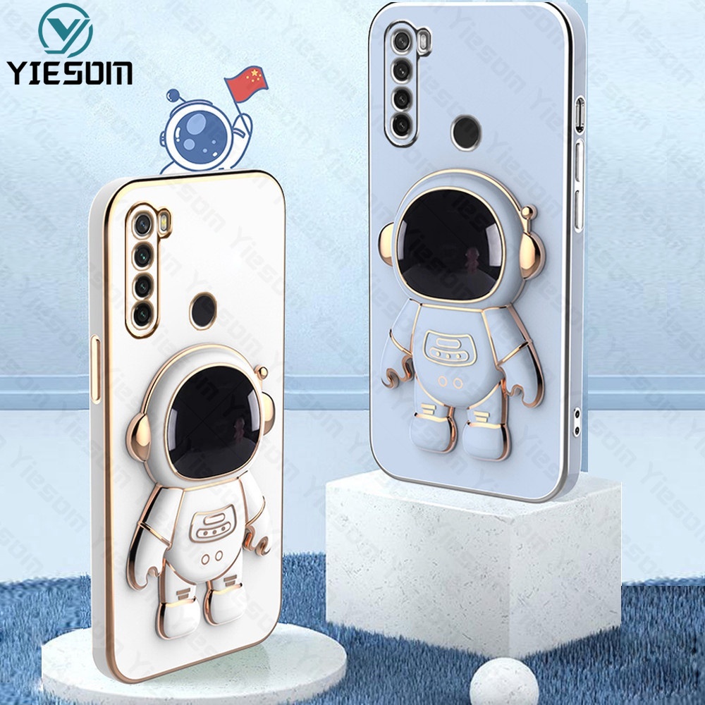 Ốp Điện Thoại Silicon Mềm Có Giá Đỡ Hình Vuông Mạ Sang Trọng Cho Xiaomi Redmi Note 8 8T 7 5 Pro Redmi 7 5 Plus