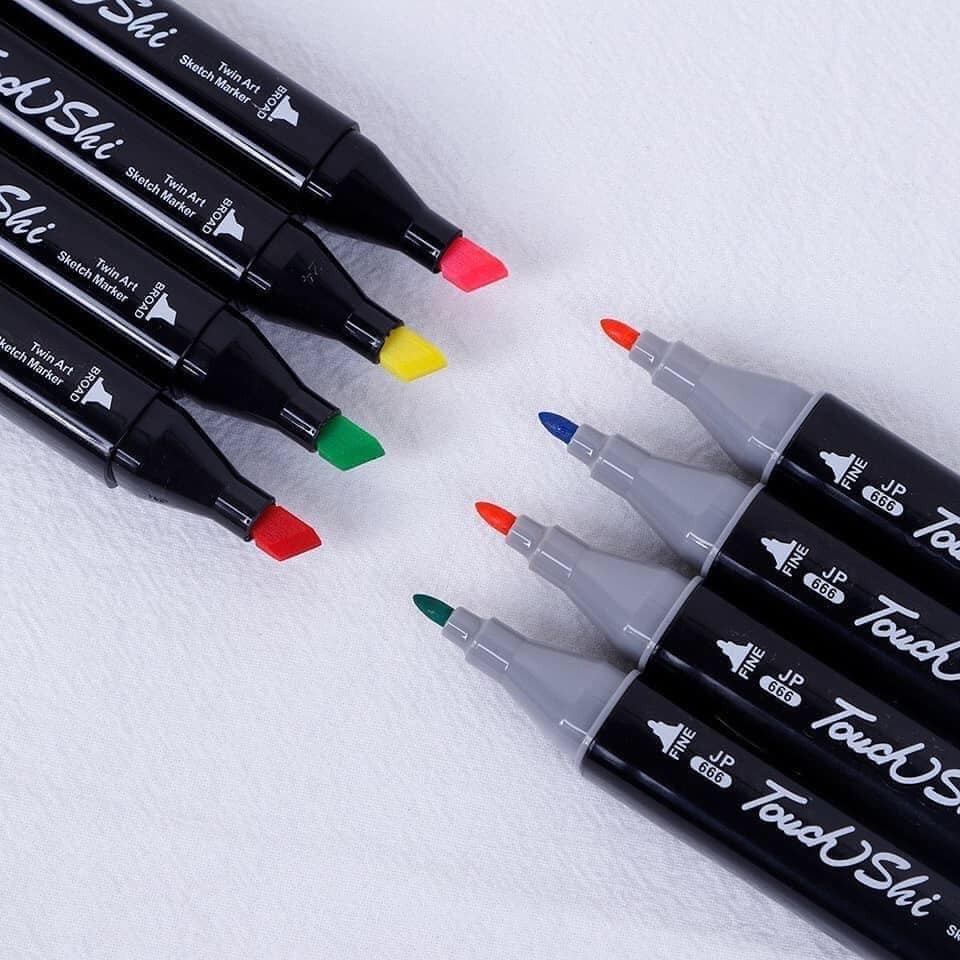 Combo 48 bút màu dạ thiết kế 2 đầu kiểu mới với một đầu to và một đầu nhỏ với nhiều công dụng (có thể làm bút nhớ)