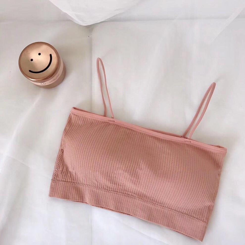 Áo 2 Dây Nữ Mút Ngực 🦋 Áo 2s Sợi Bún Chất Thun Gân Cao Cấp 4 Màu 🦋