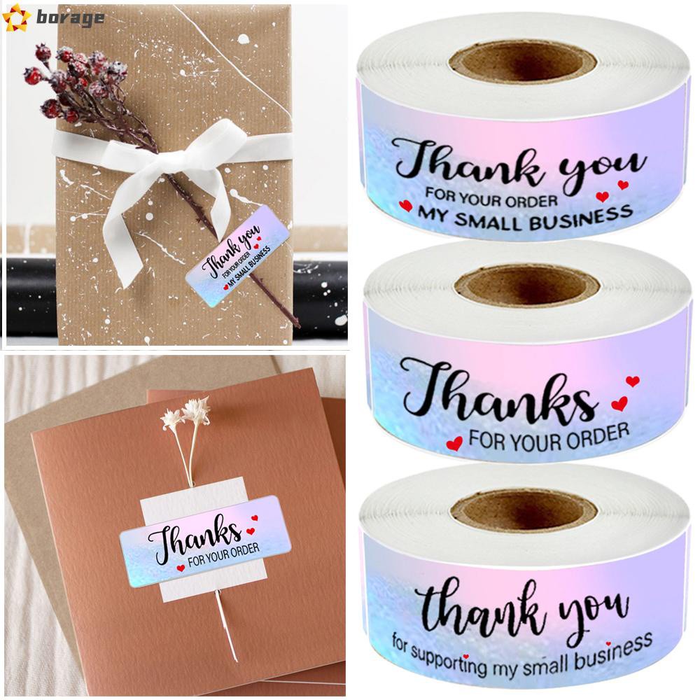 Cuộn 120 Miếng Dán In Chữ Thank You 1x3inch Trang Trí Hộp Quà