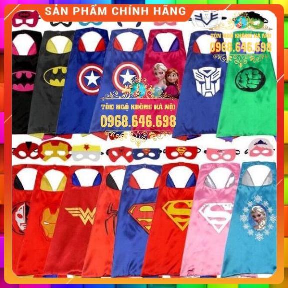 FREE SHIP Áo Choàng siêu nhân Siêu Anh Hùng Công chúa Kèm mặt nạ trẻ em hóa trang Avenger