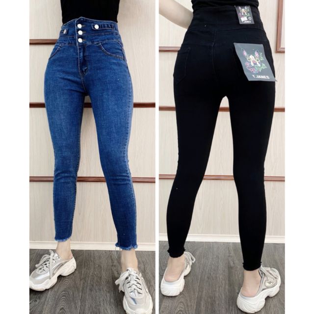 Quần bò nữ cạp cao 5 khuy mẫu hít hót (ảnh thật) | BigBuy360 - bigbuy360.vn