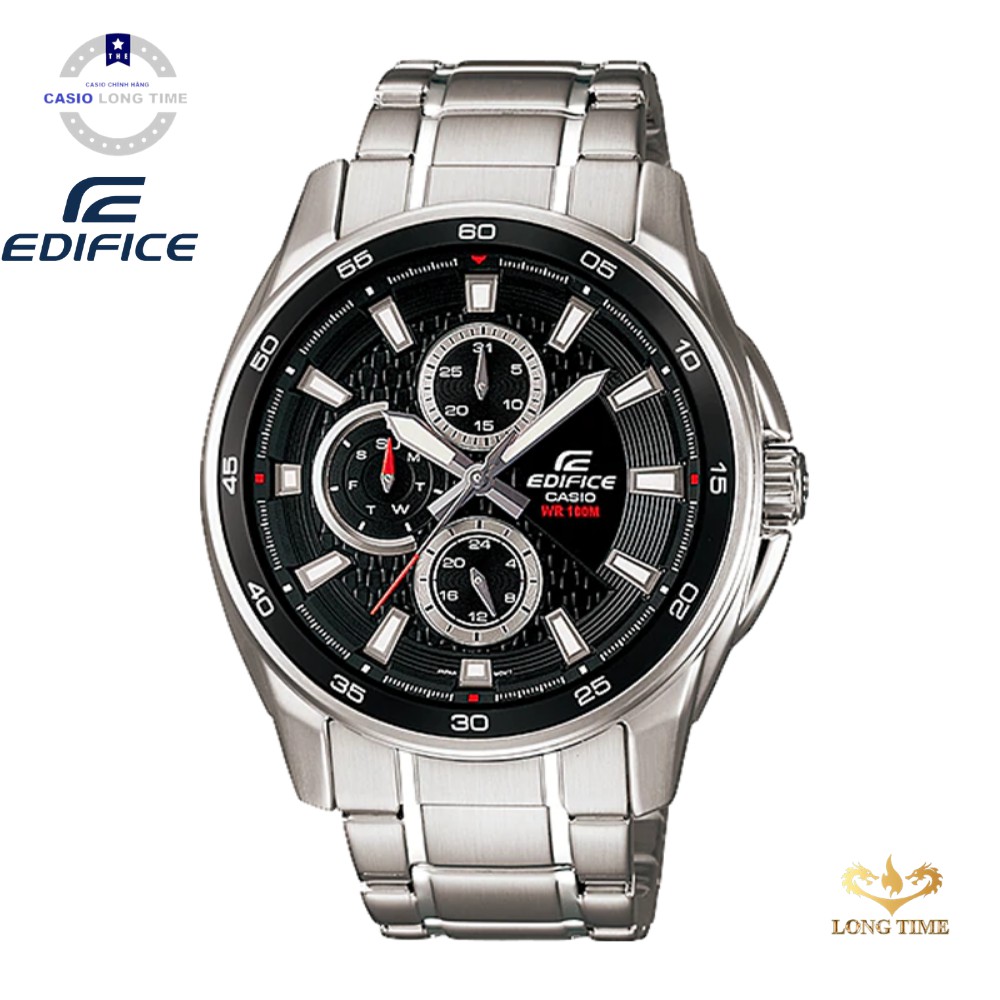 ĐỒNG HỒ NAM CASIO Edifice EF-334D-1AVU 6 Kim - Dây kim loại - chống nước độ sâu 100m