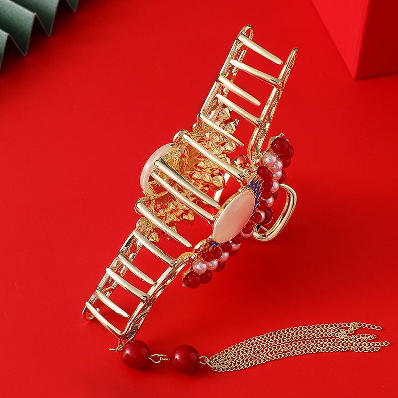 Kẹp Tóc Đính Ngọc Trai Giả Dáng Dài Phong Cách Trung Hoa Sang Trọng