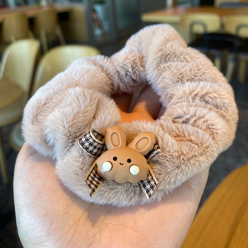 Cột tóc lông đính charm loại mềm mịn cute - shopliam