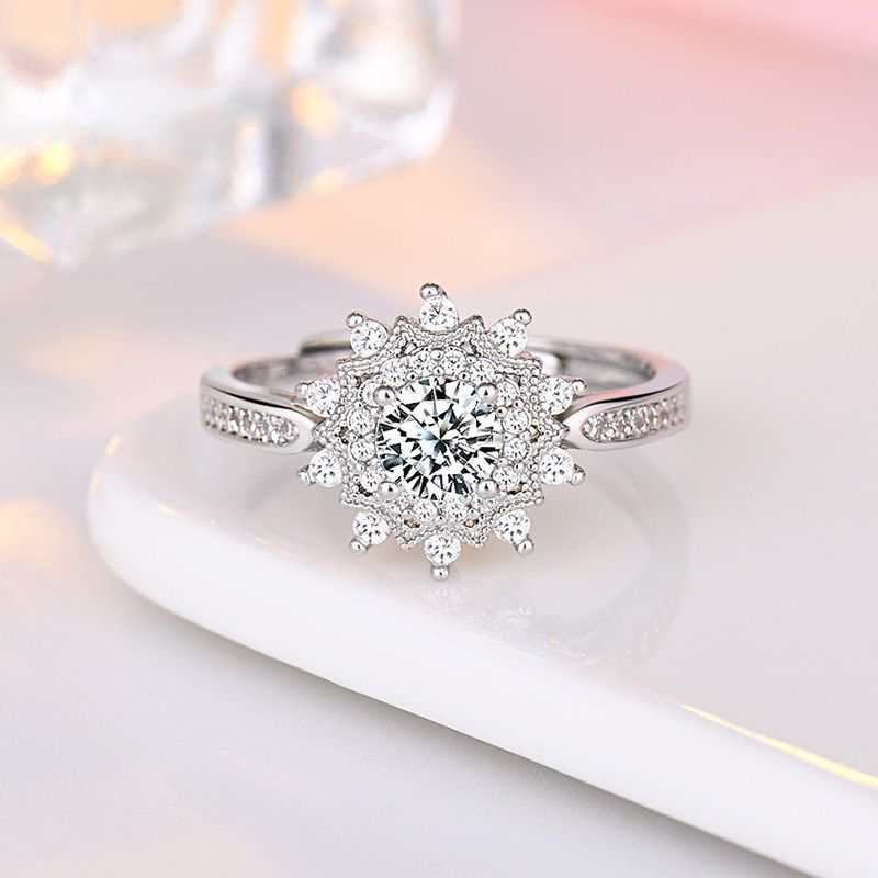 Nhẫn Hở Hình Bông Tuyết Đính Đá Thời Trang Cho Nữ