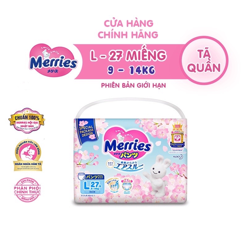 [Mua 3 bịch tặng 1 gói ] Tã quần/ Tã dán Meries các size NB90/ S84/ M64/L54/ M58/ L44/ XL38/ XXL26