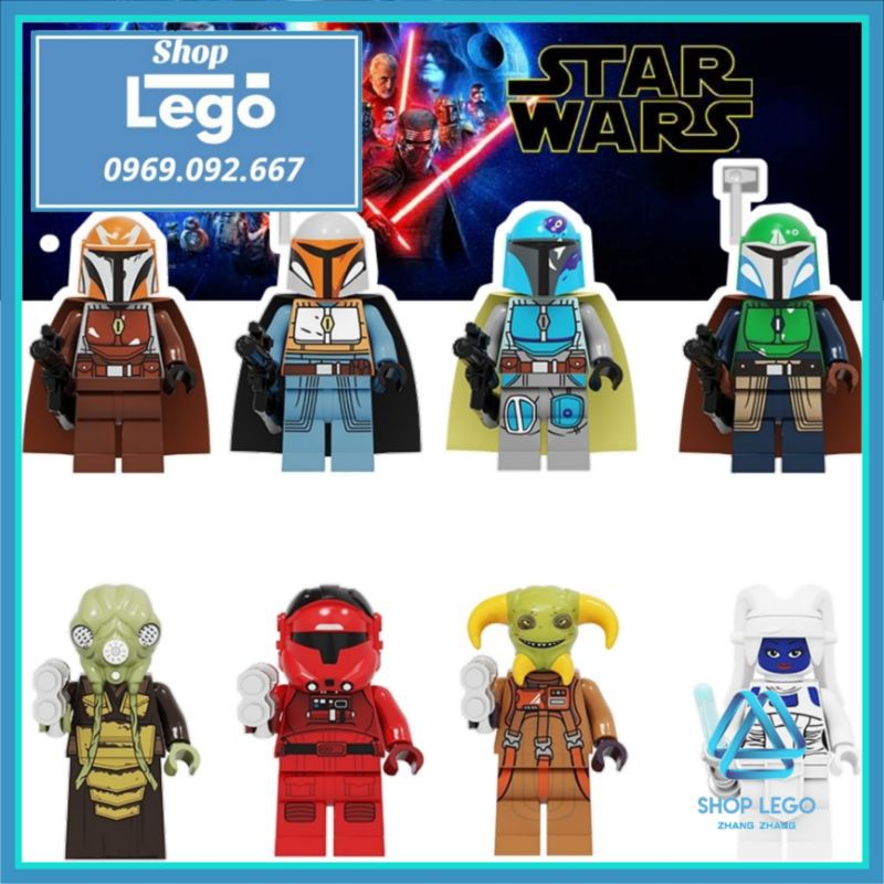 Xếp hình Star Wars Mandalorian Zuckuss Elrik Vonreg Boolio Astraal Vao Lego Minifigures POGO PG8282
