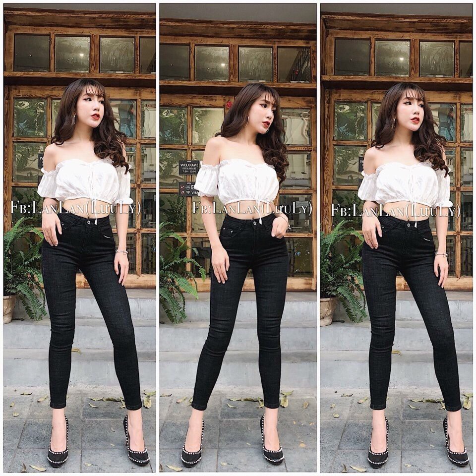 quần jean nữ đen 555 chất jean xịn size 26 đến 33