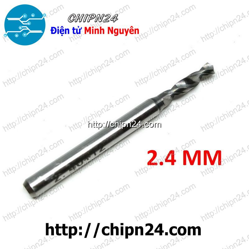 [1 CÂY] Mũi khoan mạch in CNC HỢP KIM 2.4mm (Mạch điện tử, PCB)