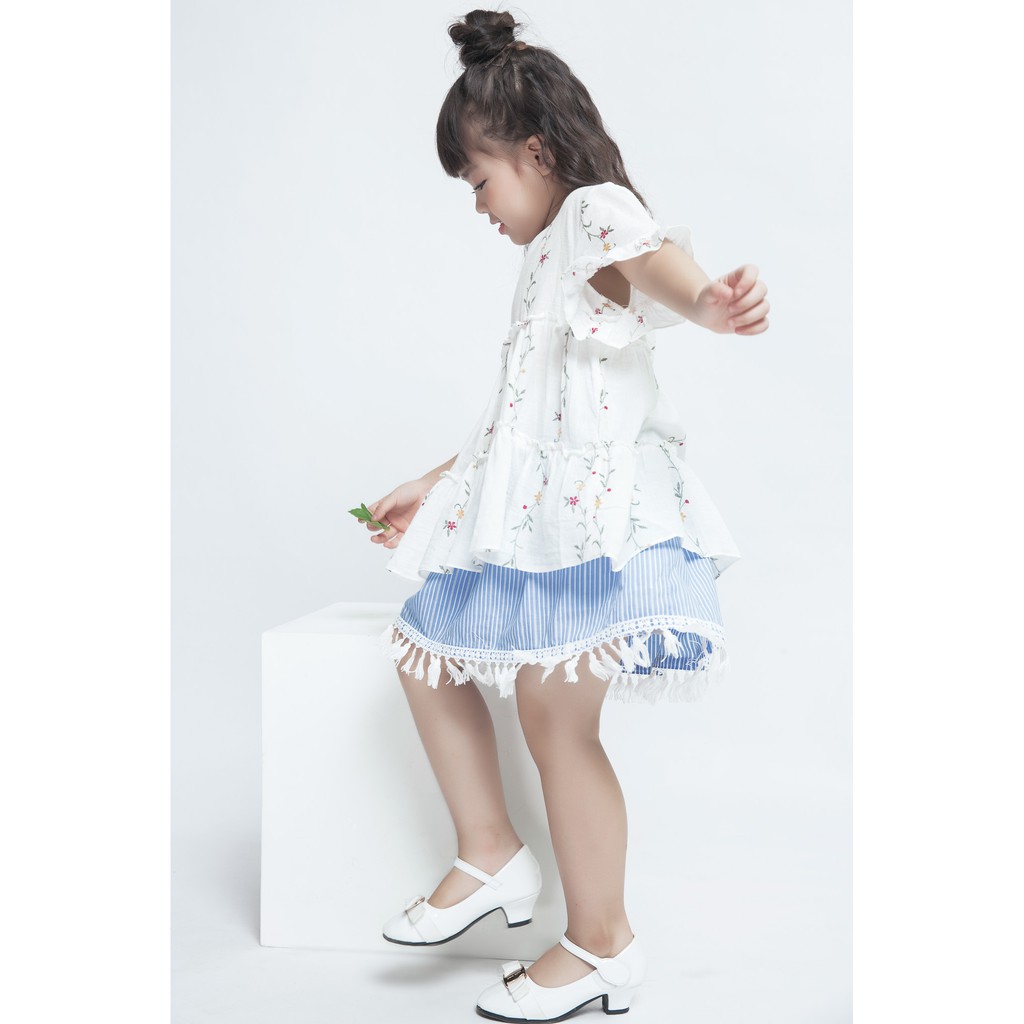 Chân váy kẻ 2 lớp bé gái IVY moda MS 31K0101