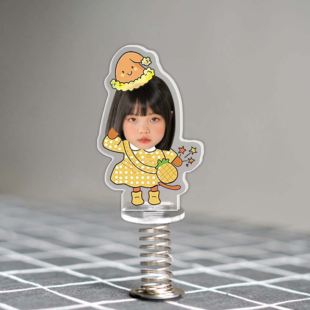 Standee lò xo lắc lư đáng yêu trong suốt đế dính trang trí in theo yêu cầu chibi