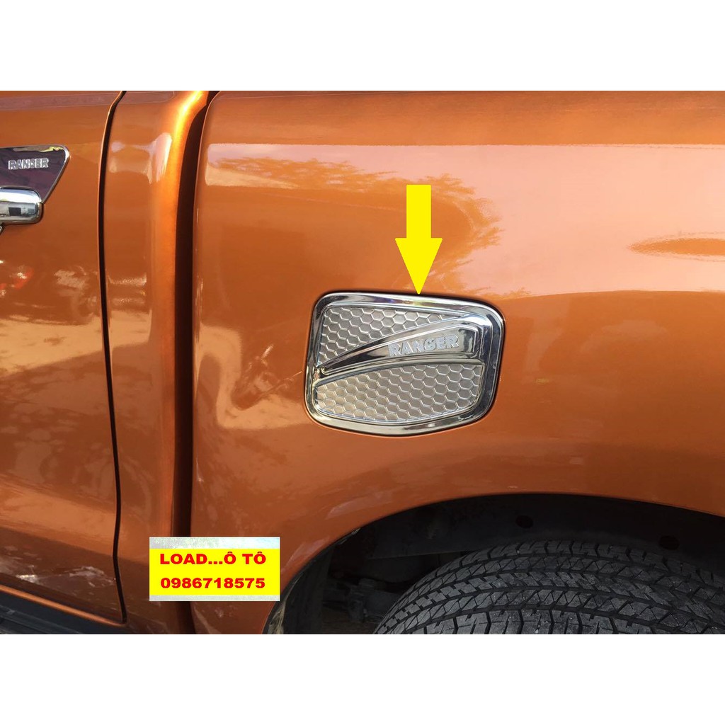 Ốp Nắp Bình Xăng Xe Ford Ranger 2022-2016 Mạ Crom Sáng Bóng Cao Cấp