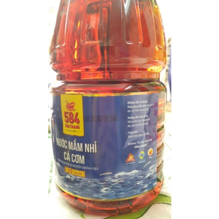 Nước mắm 584 Nha Trang 25 độ đạm can 2l - nước mắm ngon chuyên sử dụng trong các nhà hàng, quán ăn