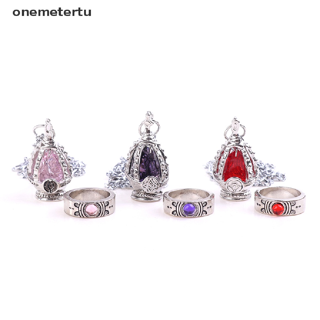 Set 2 Vòng cổ + Nhẫn + Mặt Đá Quý Nhân Tạo Hình Anime Puella Magi Madoka Magica Làm Quà Tặng Tiệc Tùng