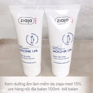 [Bill balan] Kem Dưỡng Ẩm Làm Mềm Da Ziaj Med 15% Urea Cream Hàng nội địa balan 100ml