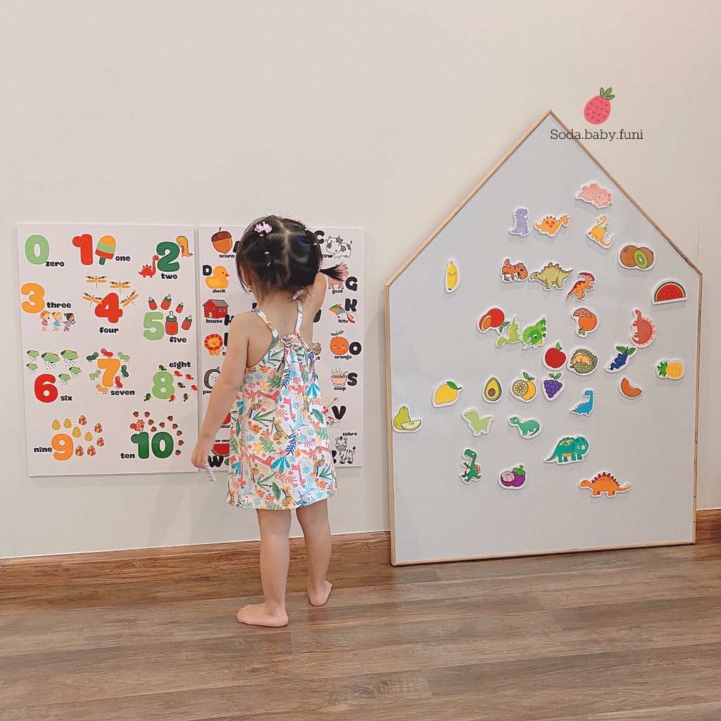 80x110cm Bảng vẽ từ tính, bảng từ cho con học vẽ - viết, đếm số, bảng viết phấn,nam châm, sticker bảng từ