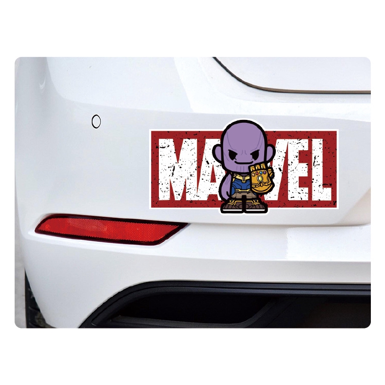 Miếng Dán 20x10cm Họa Tiết Ironman Spiderman Marvel Trang Trí Xe Hơi