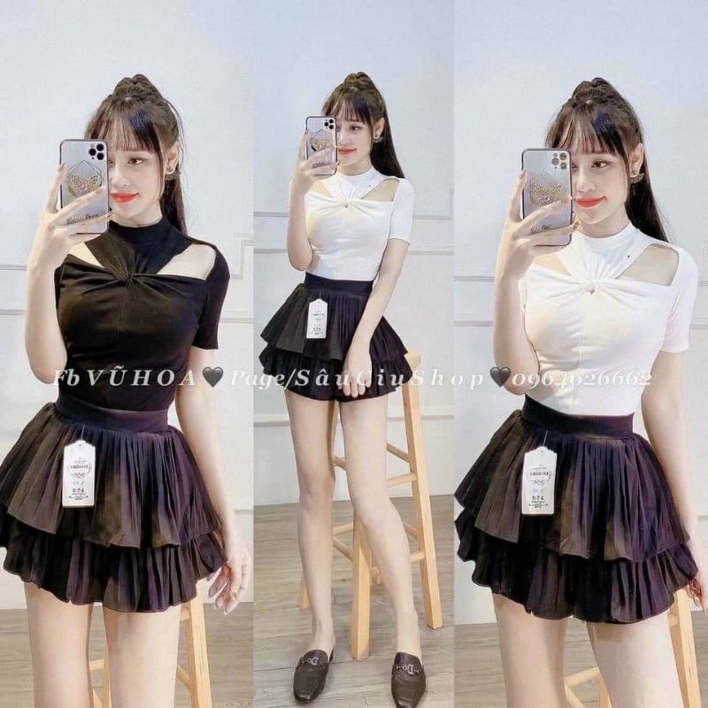 Chân váy ngắn xếp ly 2 tầng | BigBuy360 - bigbuy360.vn