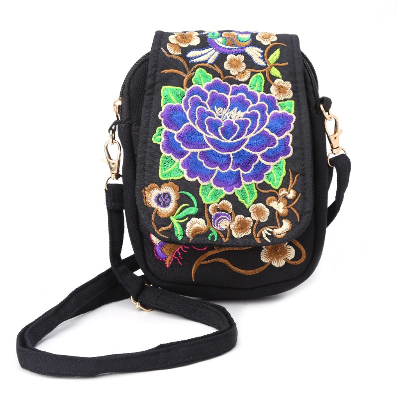 Túi Đeo Chéo Mini Thêu Họa Tiết Xinh Xắn Thời Trang Cho Nữ Ví