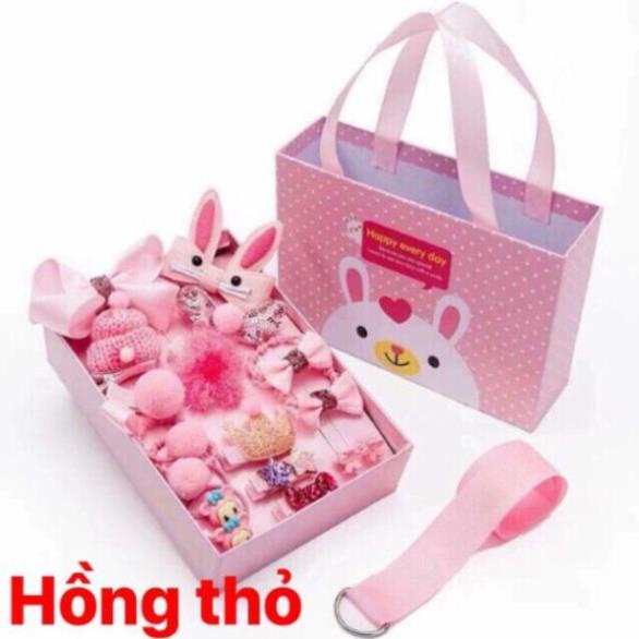 Hộp nơ  18 kẹp tóc cho bé 18 chi tiết