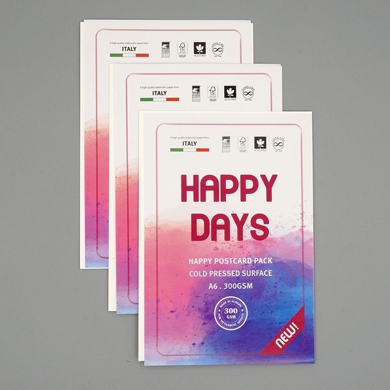 Giấy vẽ màu nước HAPPY hạng họa sĩ 300gsm