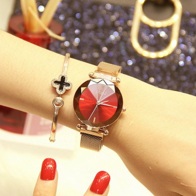 (Thanh lý 289k-&gt; 189k) Đồng Hồ Nữ 8053TL Dây Thép Lụa Nam Châm Cao Cấp Chính Hãng