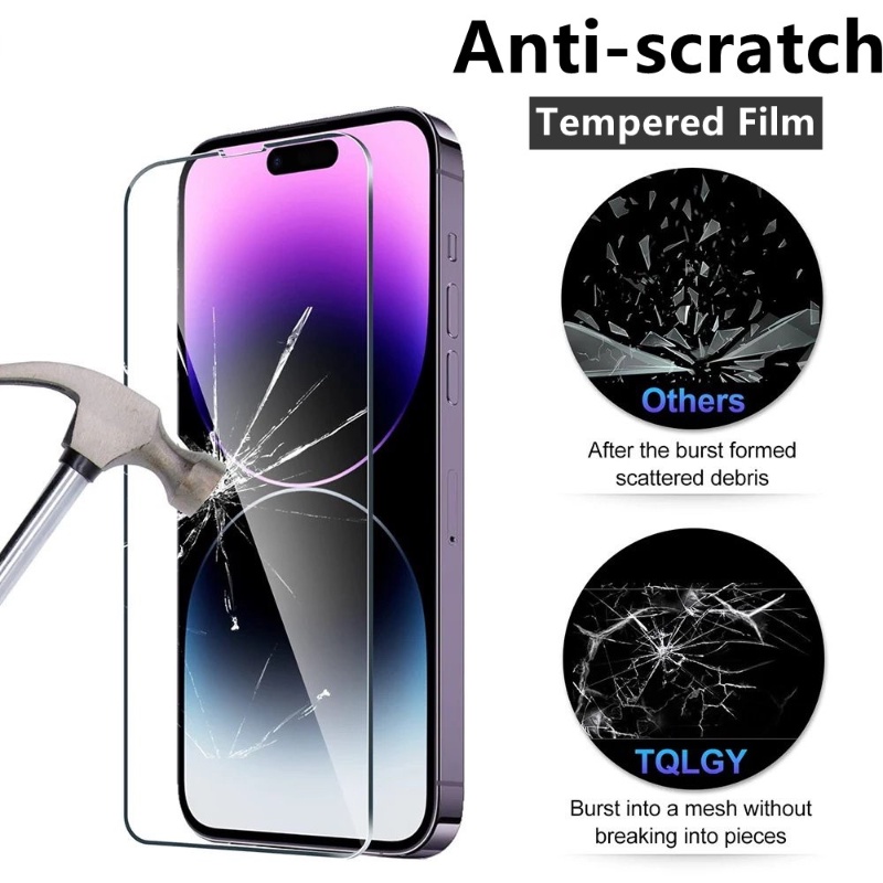Kính Cường Lực Trong Suốt Bảo Vệ Toàn Màn Hình Chống Nổ Chống Trầy Cho iPhone 14 / 14 Plus / 14 Pro / 14 Pro Max